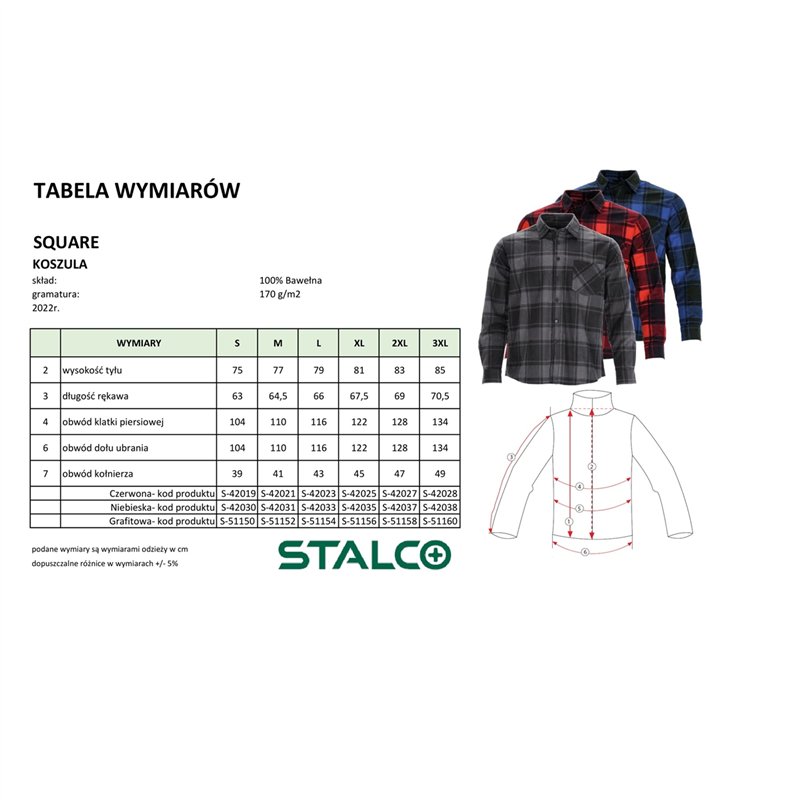 Koszula flanelowa SQUARE niebieski 2XL - 47  S-42037