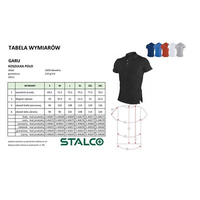 Koszulka polo męska GARU biały 2XL  S-44671