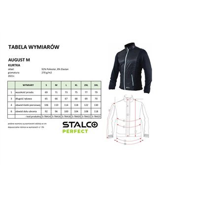 Bluza softshell męska AUGUST M czarny S  PERFECT S-78414