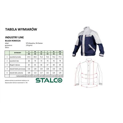 Bluza robocza INDUSTRY LINE granatowy L  S-42131