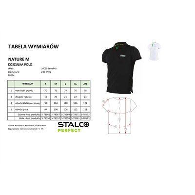 Koszulka polo męska NATURE M biały M  PERFECT S-78557