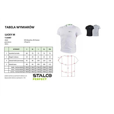 T-shirt męski LUCKY M biały M  PERFECT S-78617