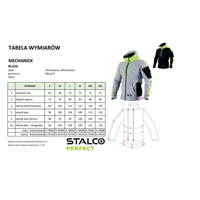 Bluza męska MECHANICK szary 3XL  PERFECT S090478988