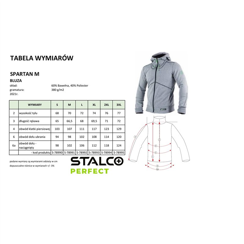 Bluza męska SPARTAN M szary XL  PERFECT S-78993