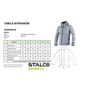 Bluza męska SPARTAN M szary 3XL  PERFECT S-78995