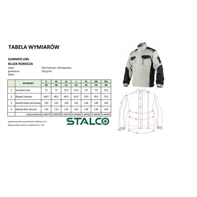 Bluza robocza SUMMER LINE beżowy L  S-44580