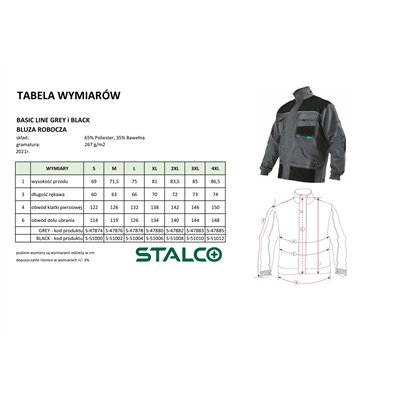 Bluza robocza BASIC LINE czarny L  S-51004