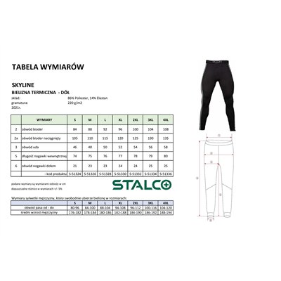 Bielizna termoaktywna kalesony SKYLINE czarny L  S-51328