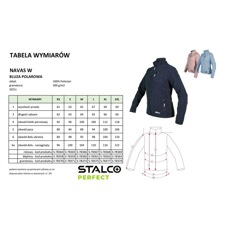 Bluza polarowa damska NAVAS W różowy XL  PERFECT S-78368
