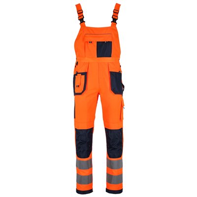 Spodnie ogrodniczki ostrzegawcze BASIC NEON LINE pomarańczowy M  S-51684