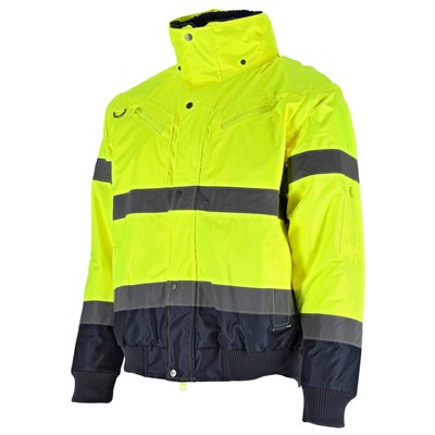 Kurtka ocieplana ostrzegawcza męska BOMBER 3in1 żółty 3XL  S090700022