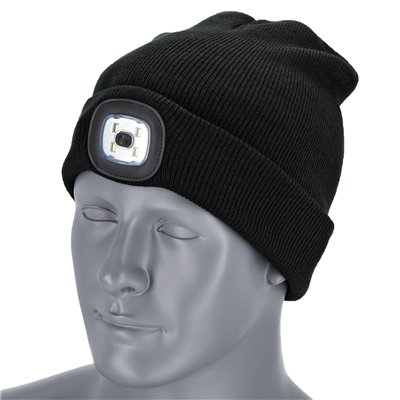 Czapka zimowa z latarką 2 RAYS czarny 54-60 ONE SIZE  S091491038