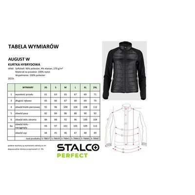 Bluza softshell damska AUGUST W czarny XL  PERFECT S-78845