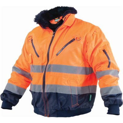 Kurtka ocieplana ostrzegawcza męska PILOT HI-VIS pomarańczowy 3XL  S-44092