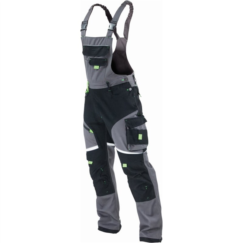 Spodnie ogrodniczki HEAVY LINE szary 2XL  PERFECT S-78578