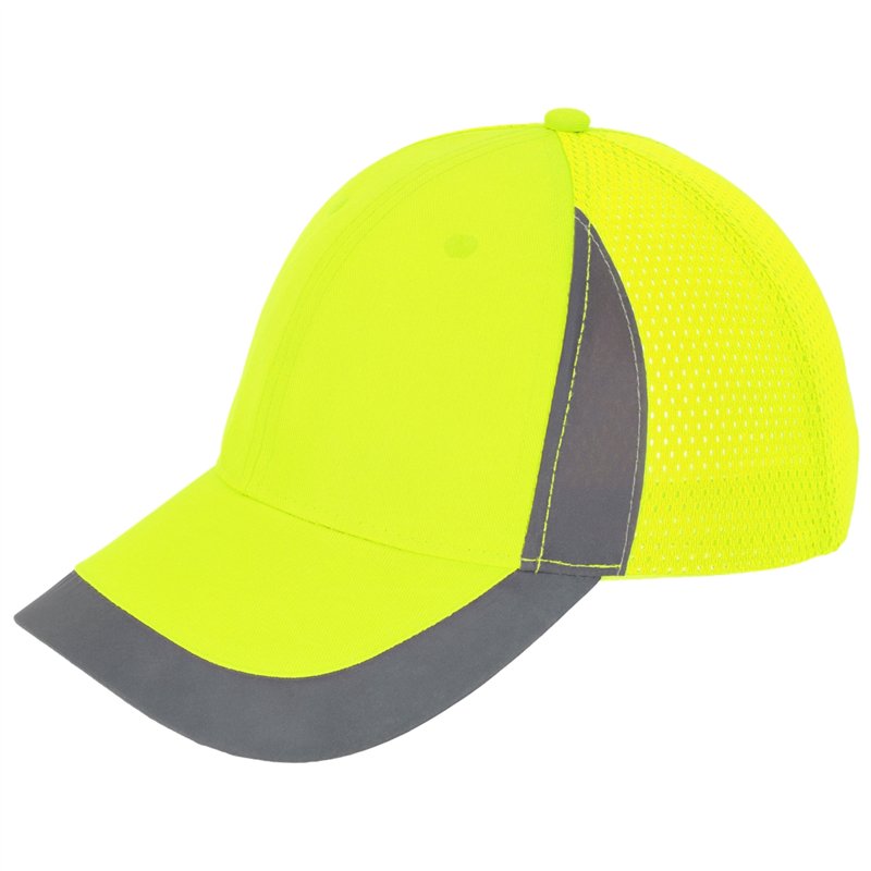 Czapka z daszkiem odblaskowa PICK żółty ONE SIZE  S091444224