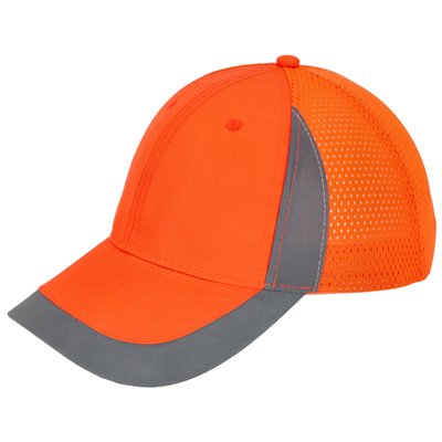 Czapka z daszkiem odblaskowa PICK pomarańczowy ONE SIZE  S091444226
