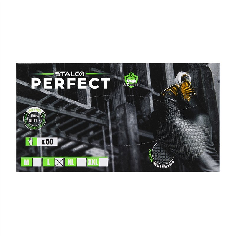 Rękawice NITRAX GRIP BLACK 9” L (1op-50szt)  PERFECT S-76347