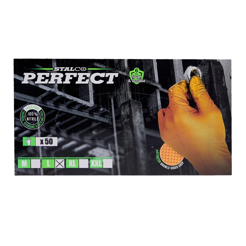 Rękawice NITRAX GRIP ORANGE 10” XL (1op-50szt)  PERFECT S-76369