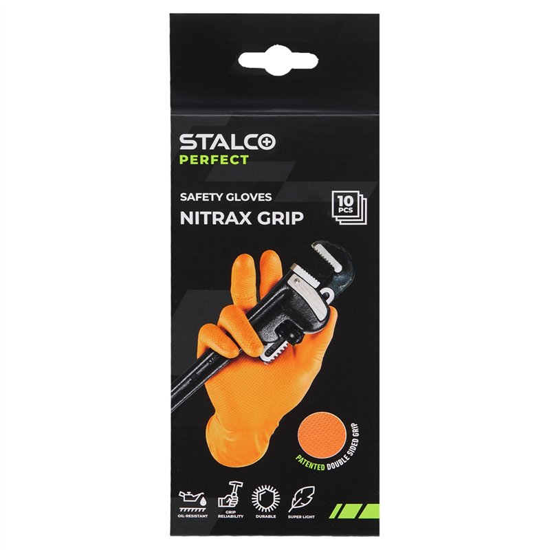 Rękawice NITRAX GRIP ORANGE 8” M (1op-5par)  PERFECT S-76372