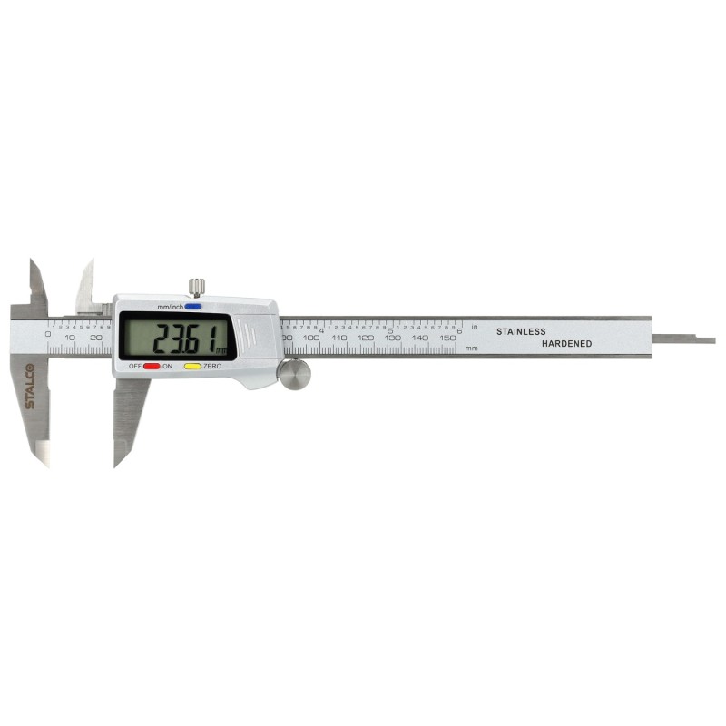 Suwmiarka cyfrowa zakres 0-150mm, dokładność 0,01mm bateria 1,5V STALCO S010501215
