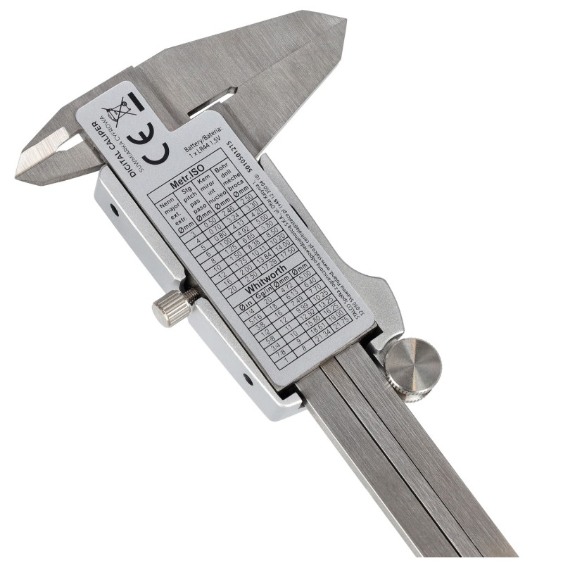 Suwmiarka cyfrowa zakres 0-150mm, dokładność 0,01mm bateria 1,5V STALCO S010501215