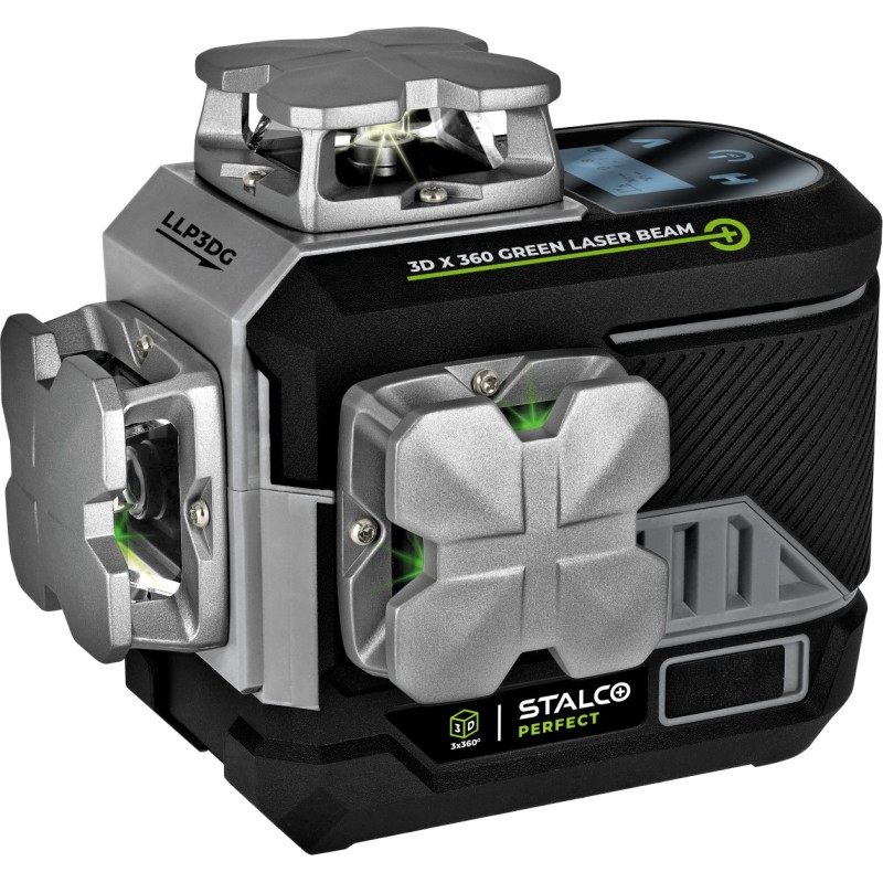 Laser krzyżowy akumulatorowy zielony 3D 12 LINII LLP3DG STALCO PERFECT