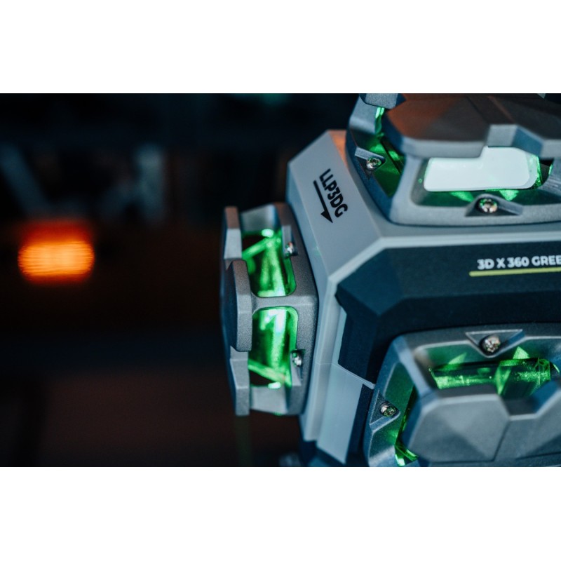 Laser krzyżowy akumulatorowy zielony 3D 12 LINII LLP3DG STALCO PERFECT
