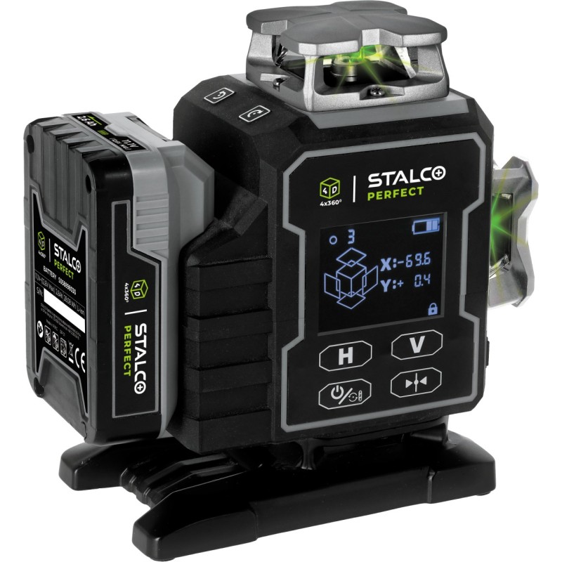 Laser krzyżowy akumulatorowy zielony 4D LLP4DG STALCO PERFECT S058598012