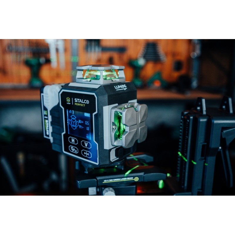 Laser krzyżowy akumulatorowy zielony 4D LLP4DG STALCO PERFECT S058598012