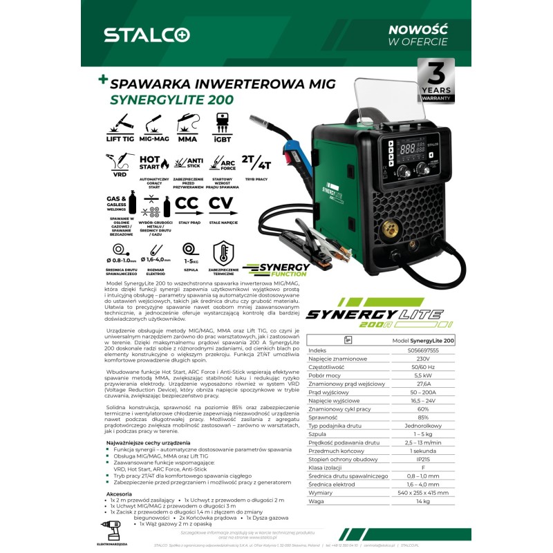 Spawarka MIG SynergyLite 200 STALCO S056697555