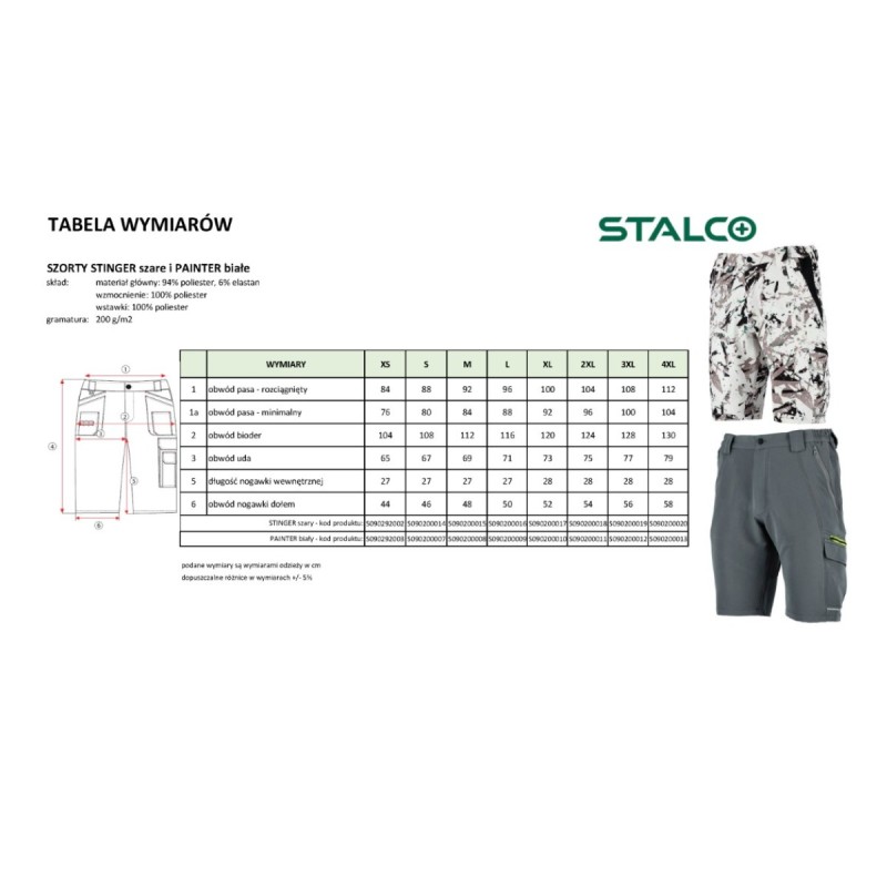 Spodnie robocze szorty STINGER khaki S  S090200022