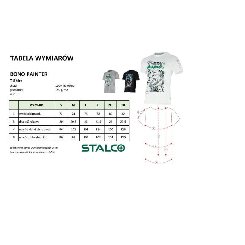 T-shirt męski BONO PAINTER szary S  S090696019