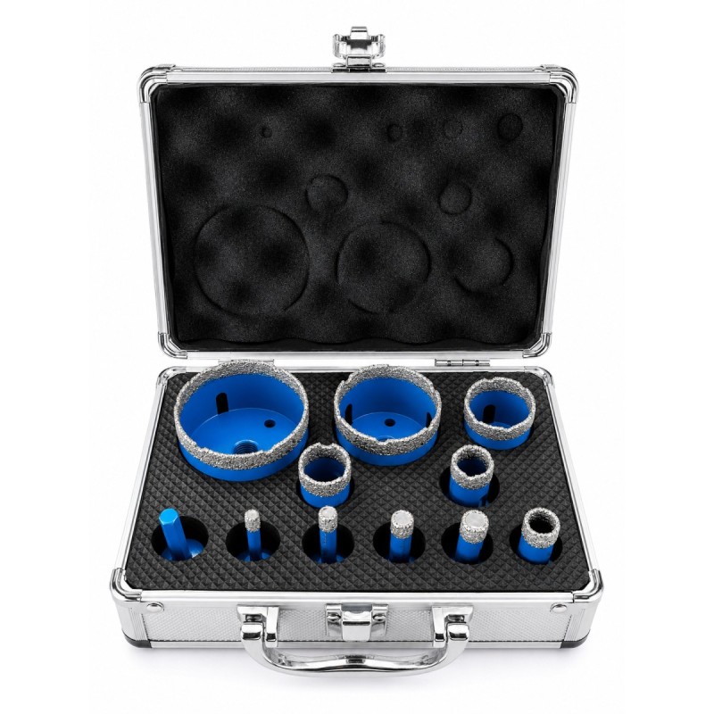 Wiertło diamentowe otwornica do gresu ceramiki na sucho zestaw 6-68 mm M14 Titanium CERAMAX + adapter M14