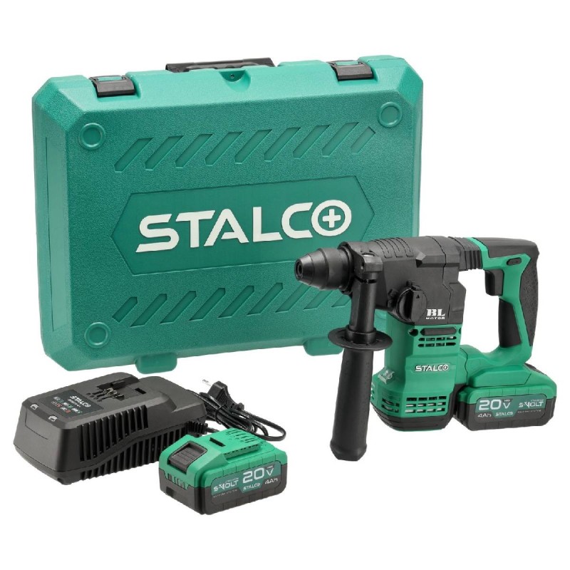 Zestaw: Młotowiertarka Akumulatorowa RHS20-18BL 20V S-Volt STALCO