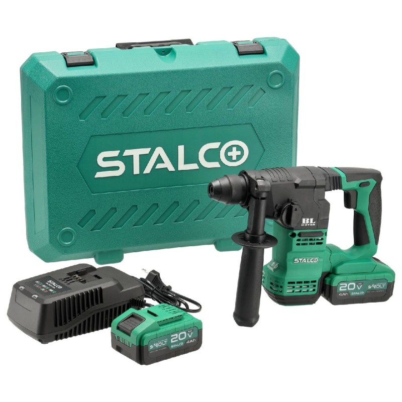 Zestaw: Młotowiertarka Akumulatorowa RHS20-18BL 20V S-Volt STALCO