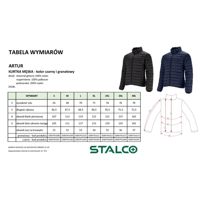 Kurtka męska ARTUR granatowy 4XL  S090791014