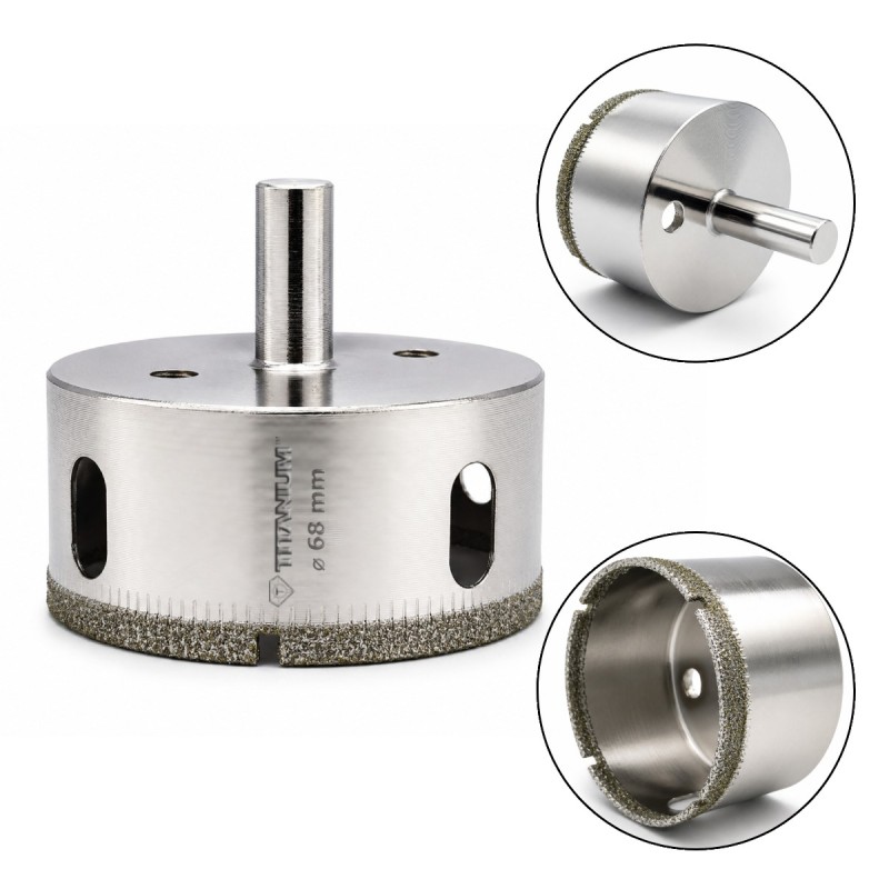 Wiertło diamentowe otwornica do gresu płytek na mokro 68mm Titanium CERAMIX