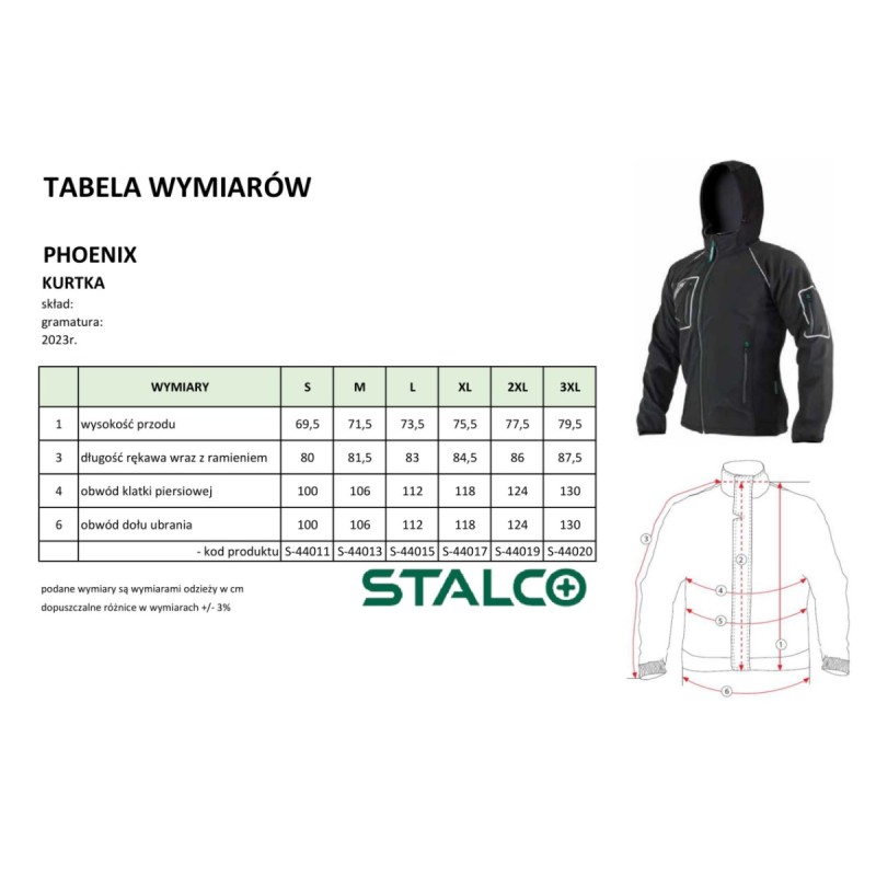 Kurtka softshell męska PHOENIX czarny XL  S090744017