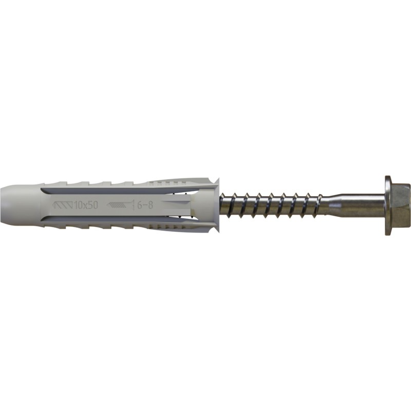 Kołek rozporowy uniwersalny z wkrętem łeb sześciok. RXK-10/6.0X80 nylon STALCO PERFECT RXK1060080