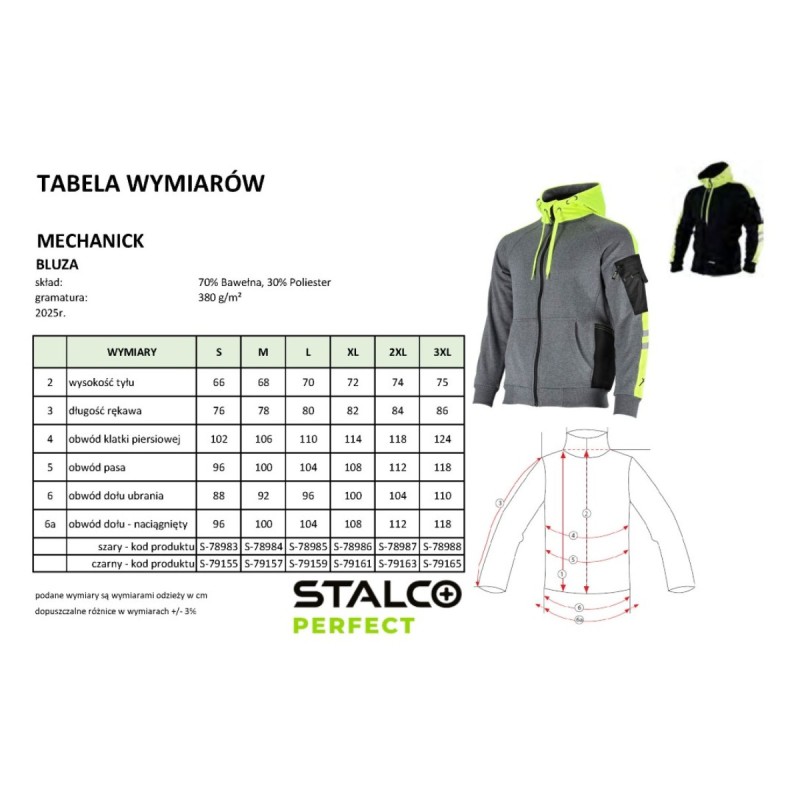 Bluza męska MECHANICK czarna 2XL  PERFECT S090479163