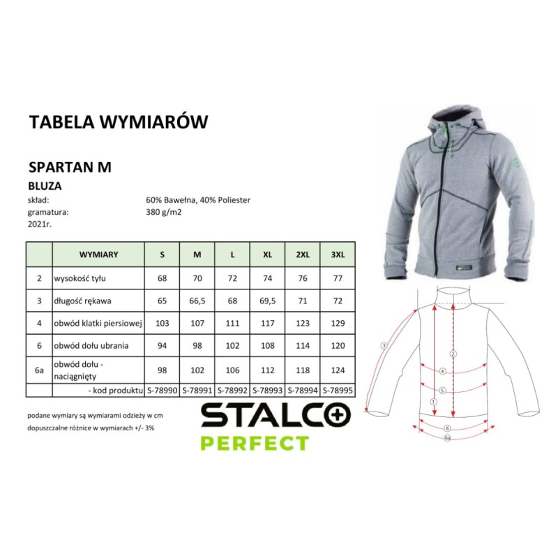 Bluza męska SPARTAN M szary S  PERFECT S-78990