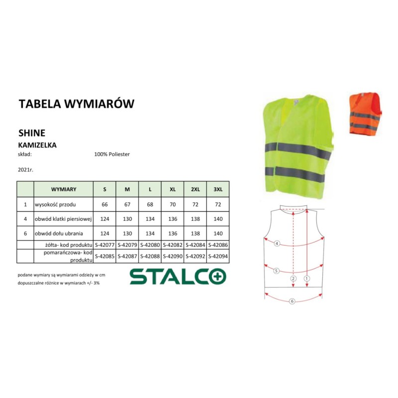 Kamizelka ostrzegawcza SHINE żółty XL  S091042082