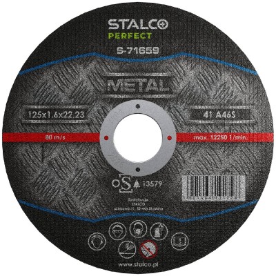 Tarcza do cięcia metalu - płaska 125mmx1,0 STALCO PERFECT S-71657