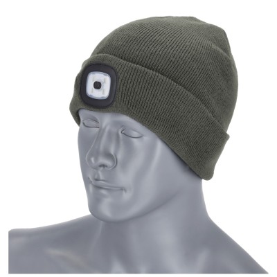 Czapka zimowa z latarką RAY szary 54-62 ONE SIZE  S091479002