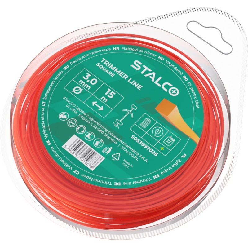 Żyłka tnąca kwadratowa Square 3,0mm x 56m STALCO S053997036