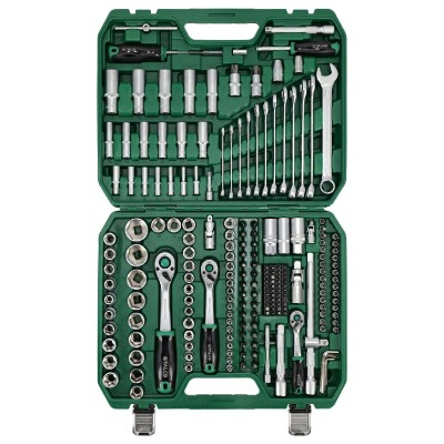 Zestaw kluczy nasadowych i płasko-oczkowych 1/2”+3/8”+1/4”, 219 elem. 90T, BMC STALCO S011100219