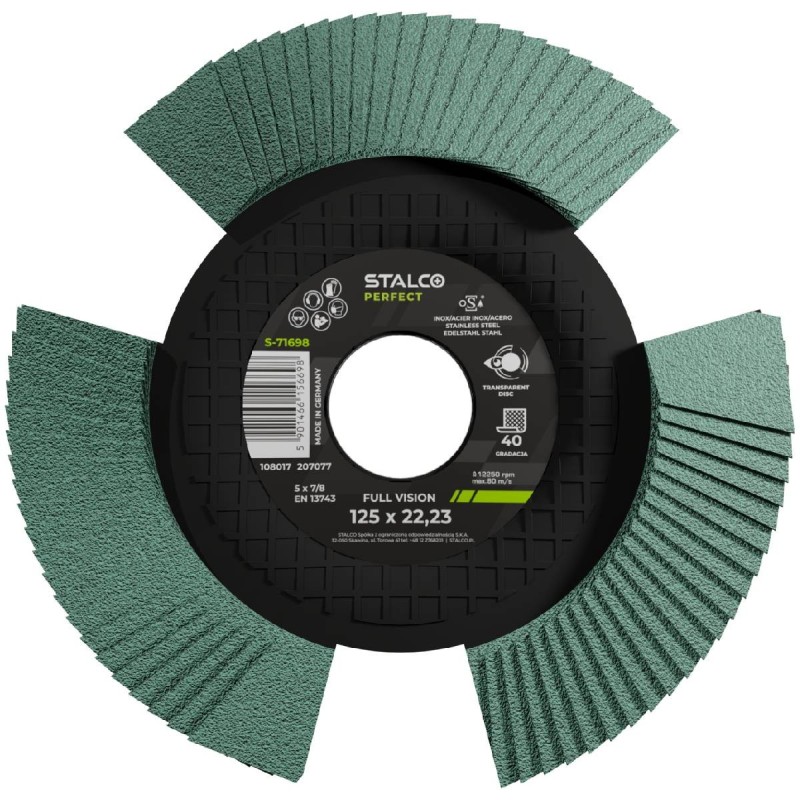 Tarcza ścierna listkowa 125x22 gr.60 full vision STALCO PERFECT S-71697