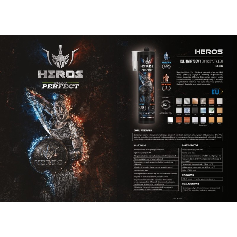 Klej hybrydowy HEROS 290ml  STALCO PERFECT S-64845