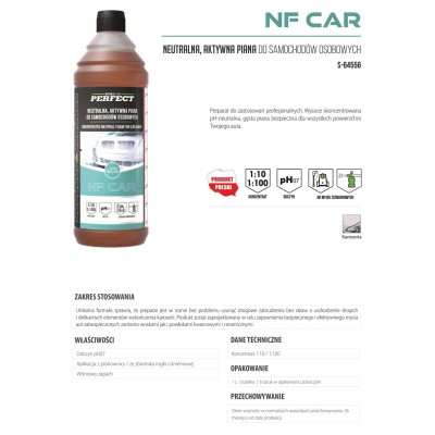 Neutralna aktywna piana do samochodów osobowych 1 L STALCO PERFECT S-64556